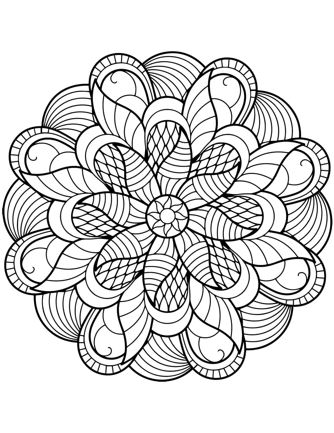 Incredible Flower Mandala Coloring Page