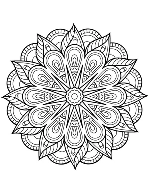 Simple Floral Mandala Coloring Page