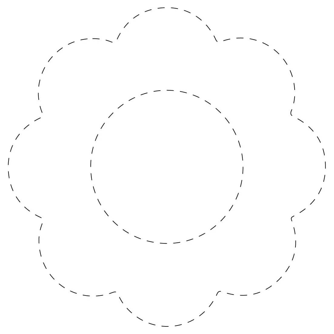 Basic Flower Tracing Activity Coloring Page