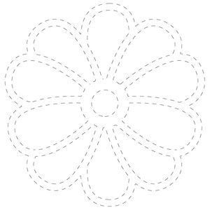 Flower Tracing Activity Page Coloring Page