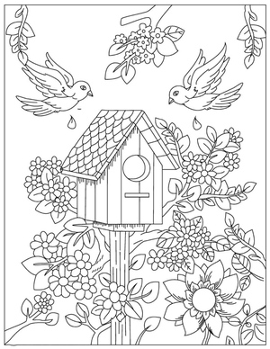 Birds, Nests, and Flowers