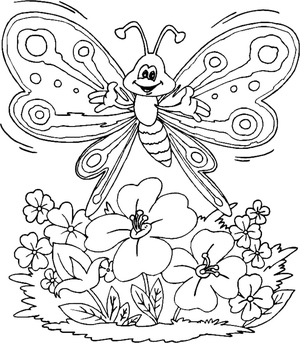 Joyful Butterfly and Blooms
