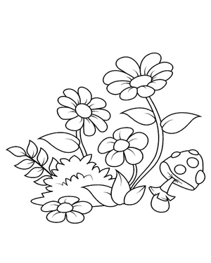 Simple Flower Garden Coloring Page