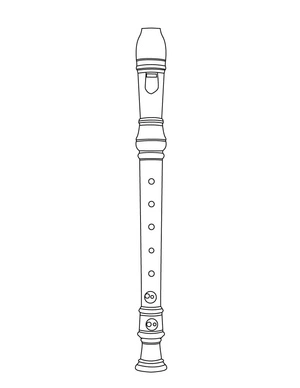Easy Flute Coloring Page