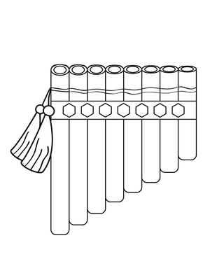 Melodic Flute Coloring Page
