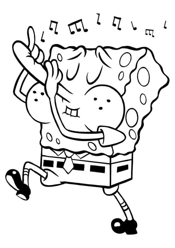 SpongeBob Playing the Flute Coloring Page