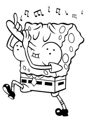 SpongeBob Playing the Flute Coloring Page