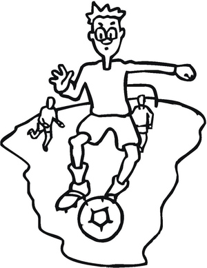 A boy playing football