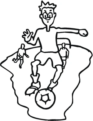 A boy playing football Coloring Page