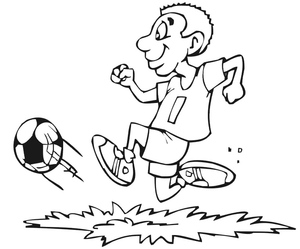 A Football Player Cartoon