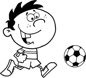 A Young Boy Playing Soccer