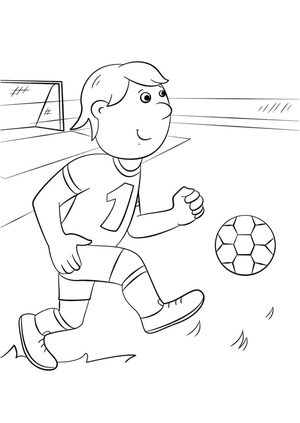 Cartoon Boy Playing Football