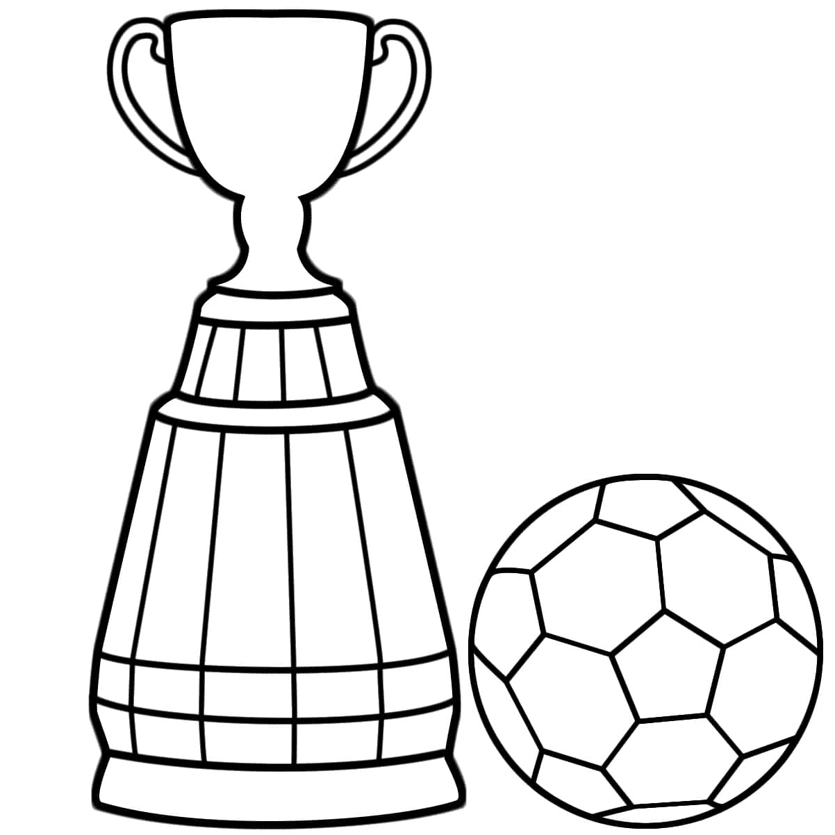 Trophy and Football Coloring Page Coloring Page