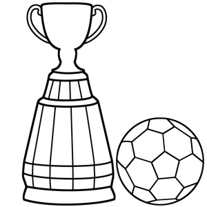 Trophy and Football Coloring Page