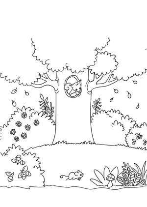 Adorable Forest Creatures Coloring Page