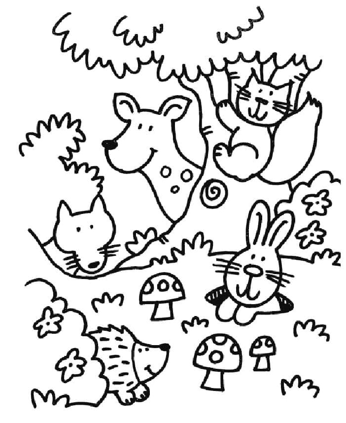 Dear Forest Dwellers Coloring Page