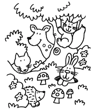 Dear Forest Dwellers Coloring Page