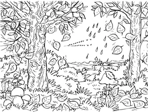 Forest in Autumn Coloring Page