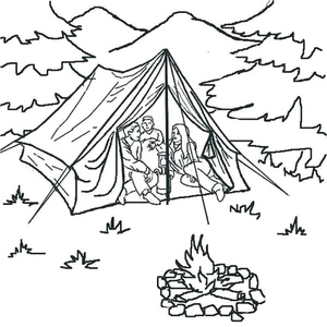 Forest Tent Coloring Page
