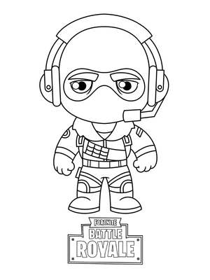 Chibi Raptor from Fortnite Coloring Page