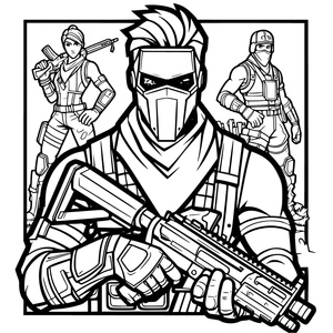 Coloring Page inspired by the popular video game, Fortnite Coloring Page