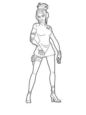 Demi from Fortnite will be rewritten as "Demi in Fortnite" Coloring Page