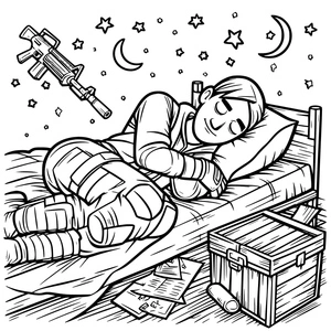 Fortnite Player Sleeping Coloring Page