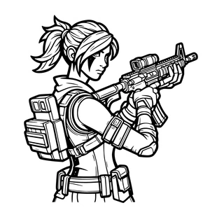 Girl Character from Fortnite Coloring Page