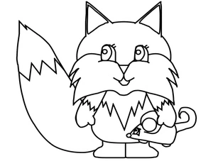A Small Fox Coloring Page