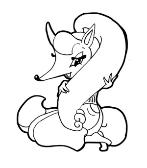 Elegant Fox Coloring Page