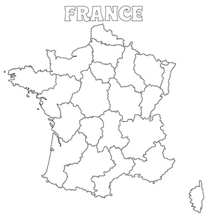 France Map Coloring Page