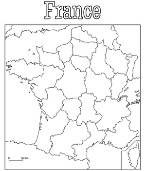 Map of France Coloring Page