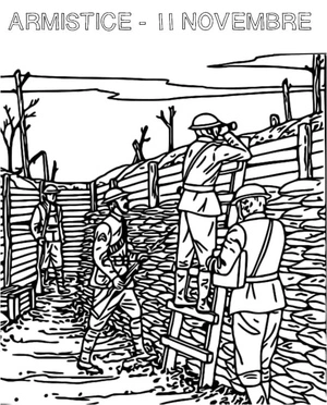 November 11, 1918 Ceasefire Coloring Page