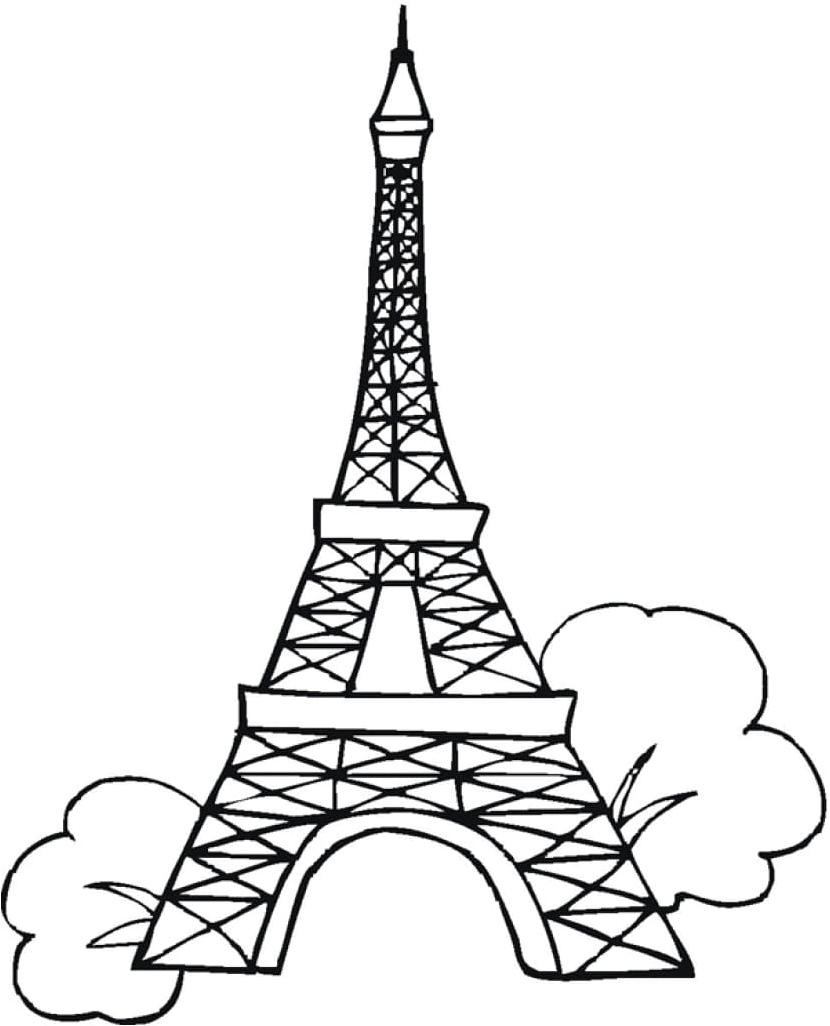 Paris's Eiffel Tower Coloring Page