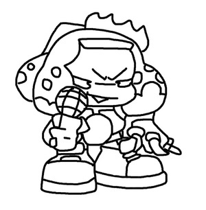 Coloring Page: Friday Night Funkin' Game Coloring Page