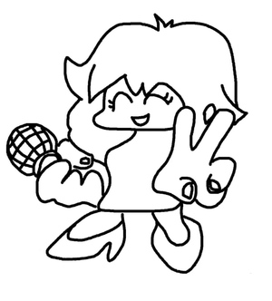 FNF Girlfriend Coloring Page