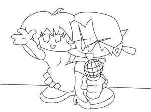 Friday Night Funkin Boyfriends and Girlfriends Coloring Page