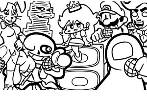 Friday Night Funkin Dance Craze Coloring Page