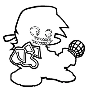 Friday Night Funkin' Evil Boyfriend Coloring Page
