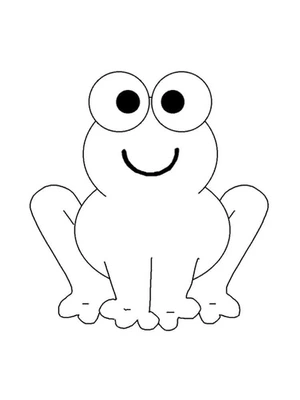 Adorable Simple Frog Coloring Page