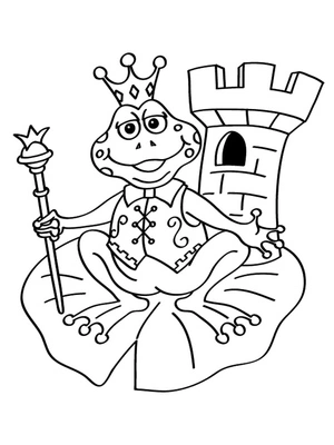 Castle Frog Coloring Page