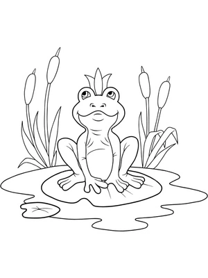 Crowned Frog Coloring Page