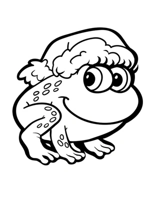 Festive Frog Coloring Page