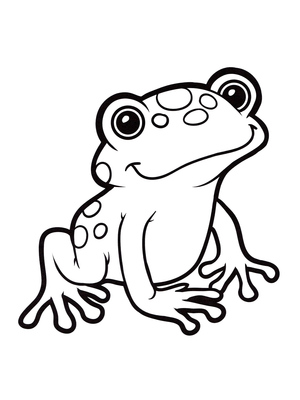 Free Printable Adorable Frog Coloring Page