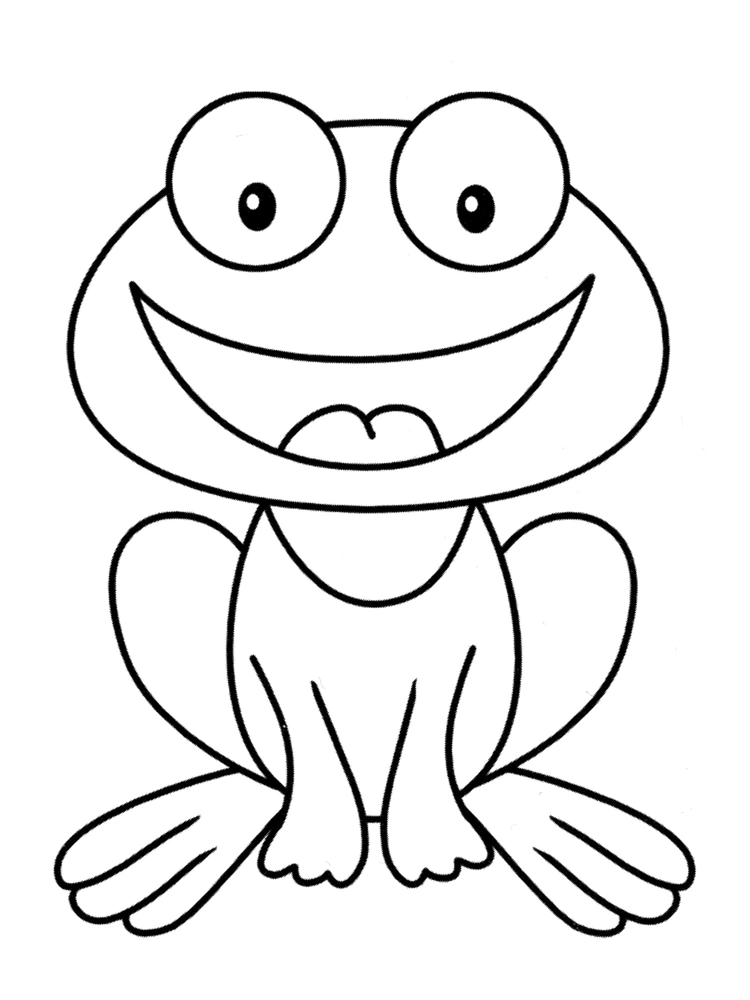 Frog Laughing Coloring Page