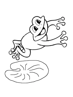 Frog Leaping Coloring Page