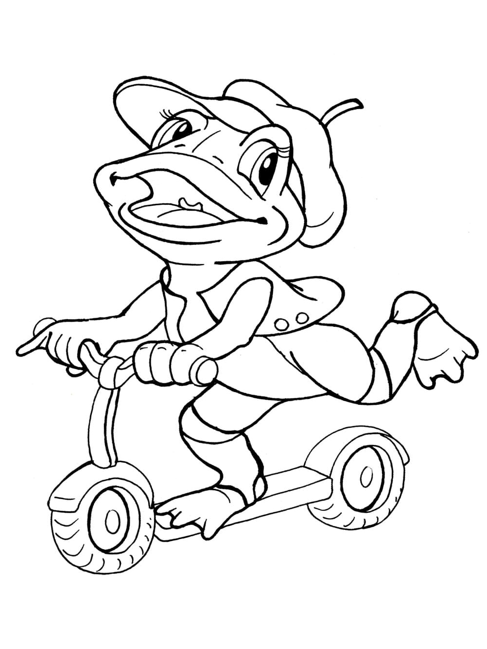 Printable Frog Cartoon Coloring Page