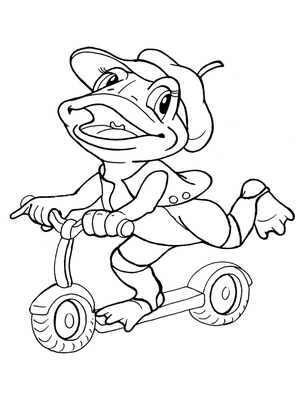 Printable Frog Cartoon Coloring Page
