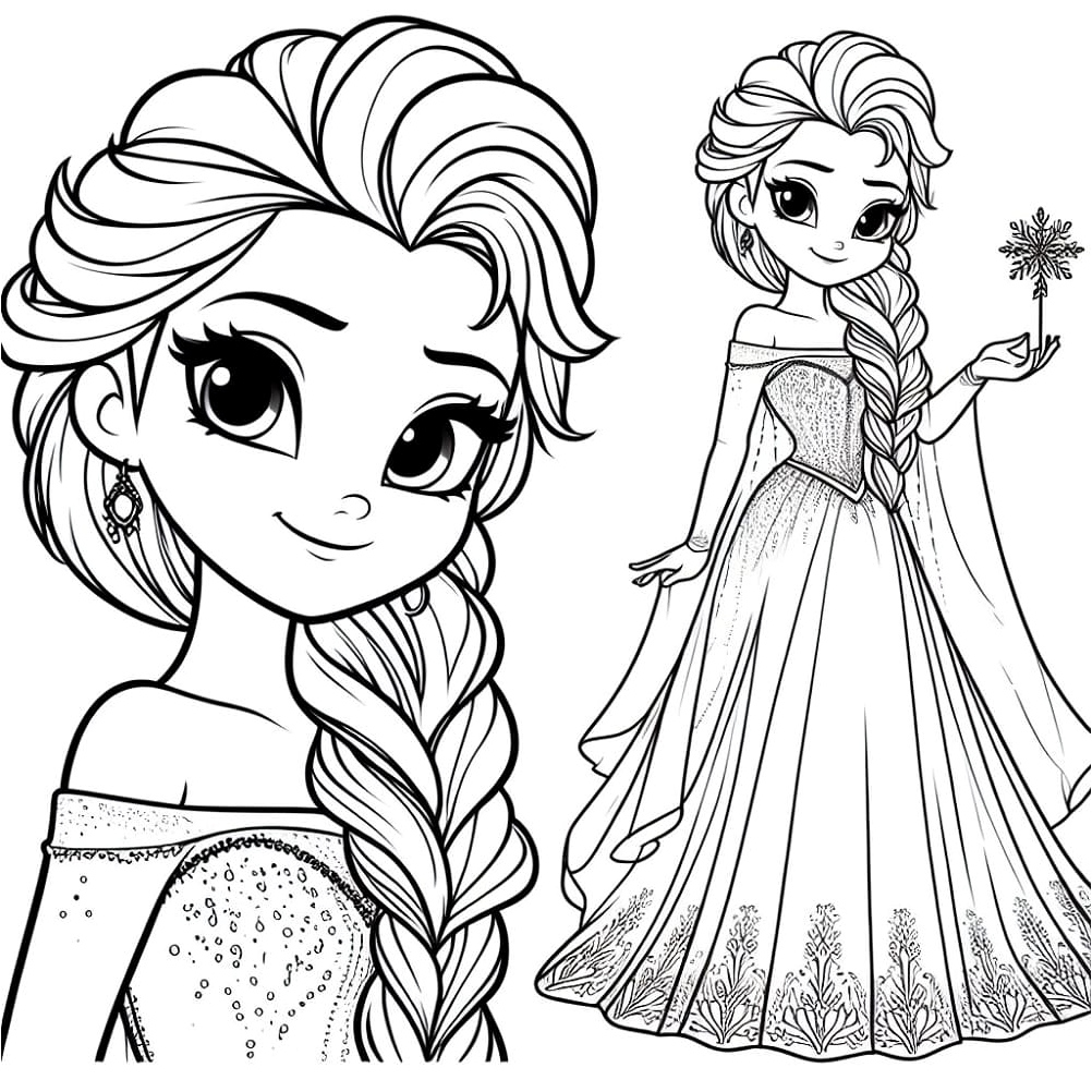 Elsa the Friendly Coloring Page