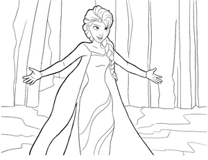 Elsa the Ice Queen Coloring Page